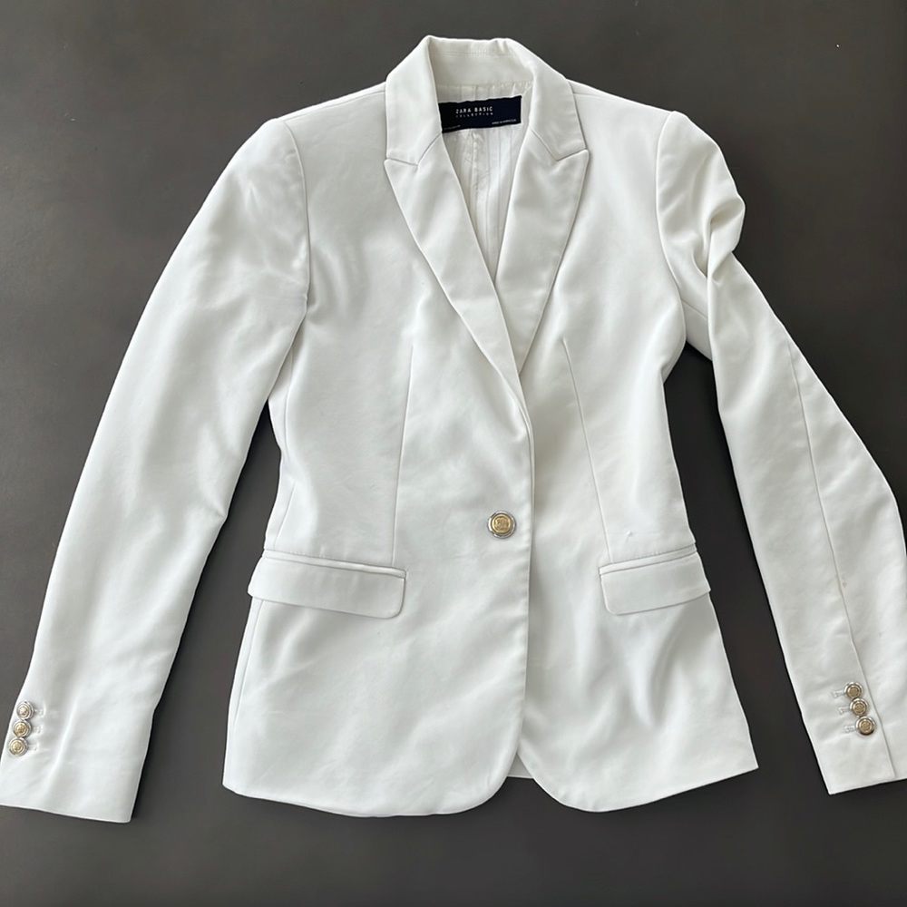 Zara white blazer jacket XS